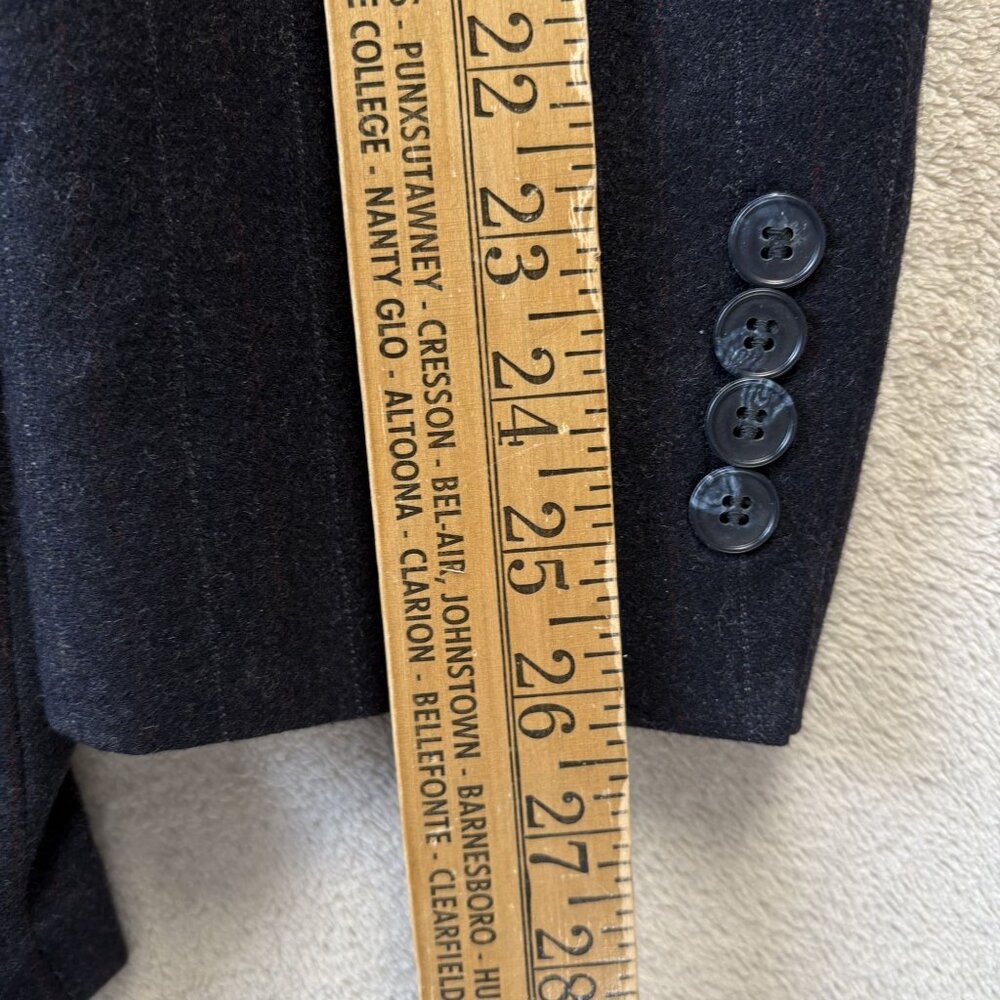 Pierre Cardin Wool Blazer Mens 42R Blue Pinstripe Vintage Bloomingdales - Picture 9 of 16
